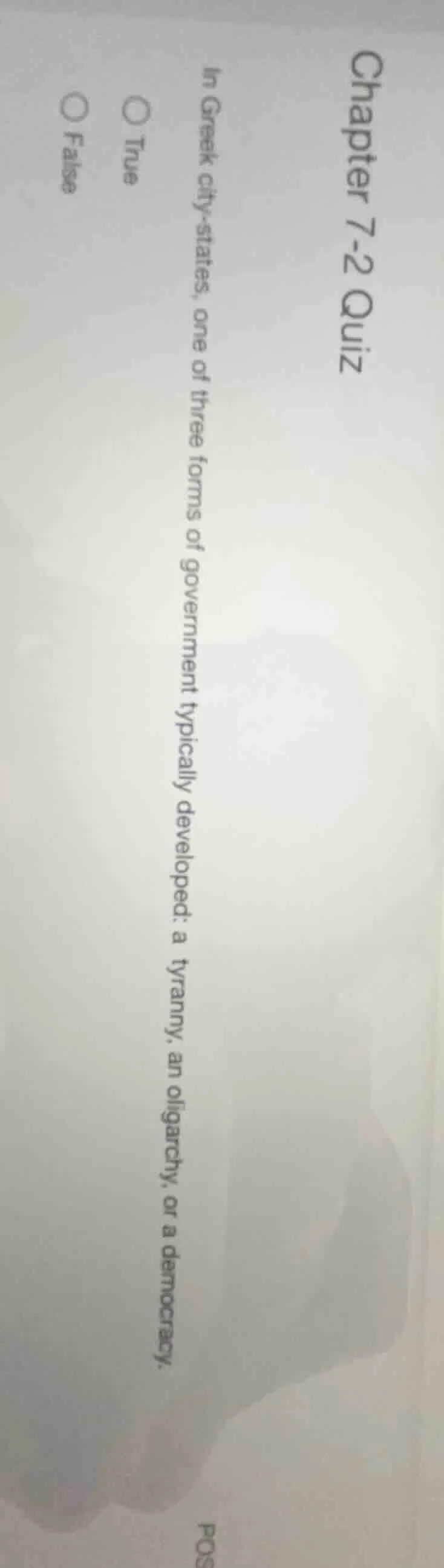 chapter 7-2 quiz in greek city - states, one of three forms of governme…
