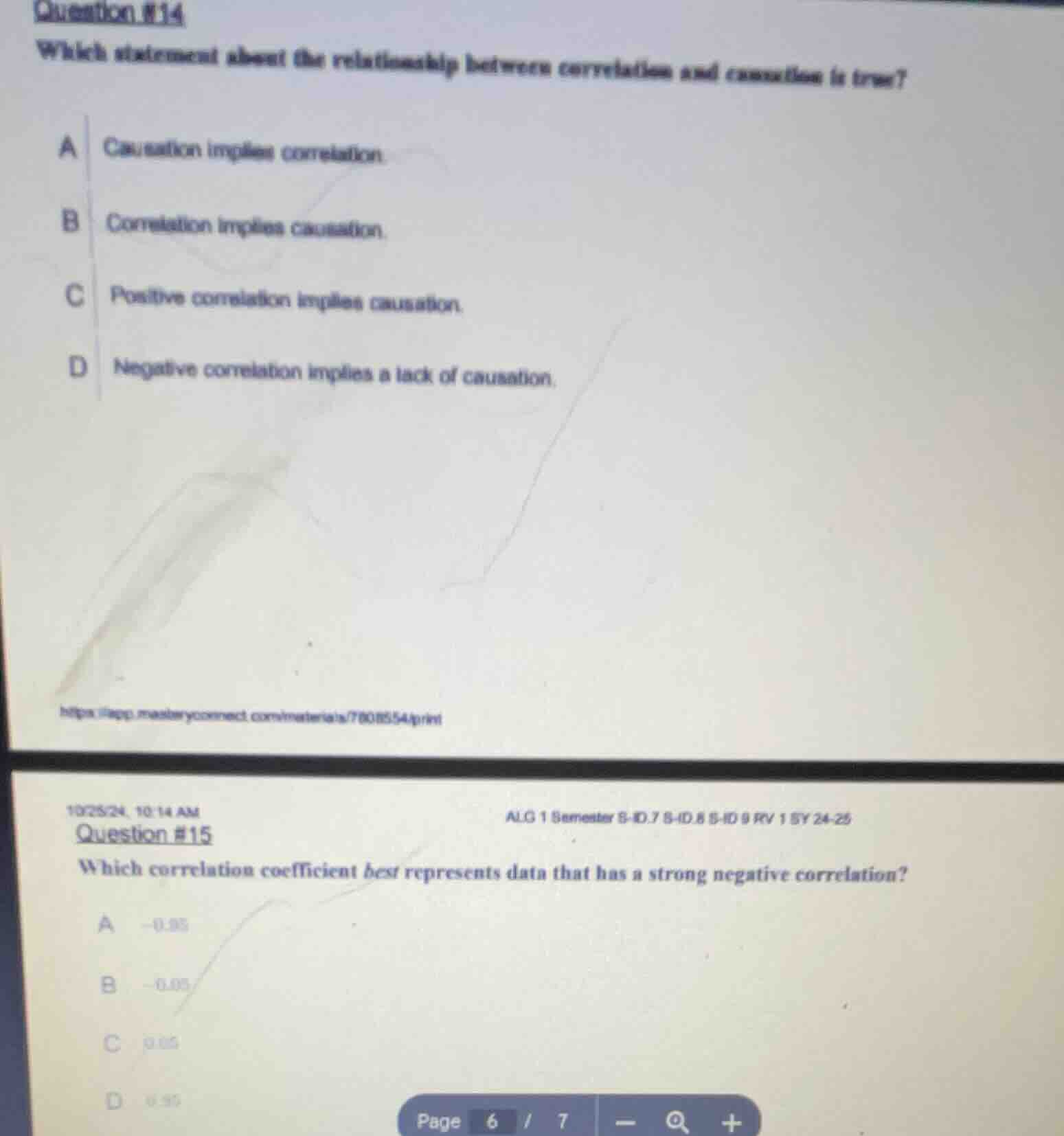 question #14 which statement about the relationship between correlation…