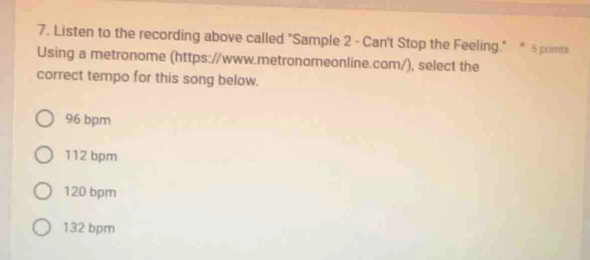 7. listen to the recording above called \sample 2 - cant stop the feeli…