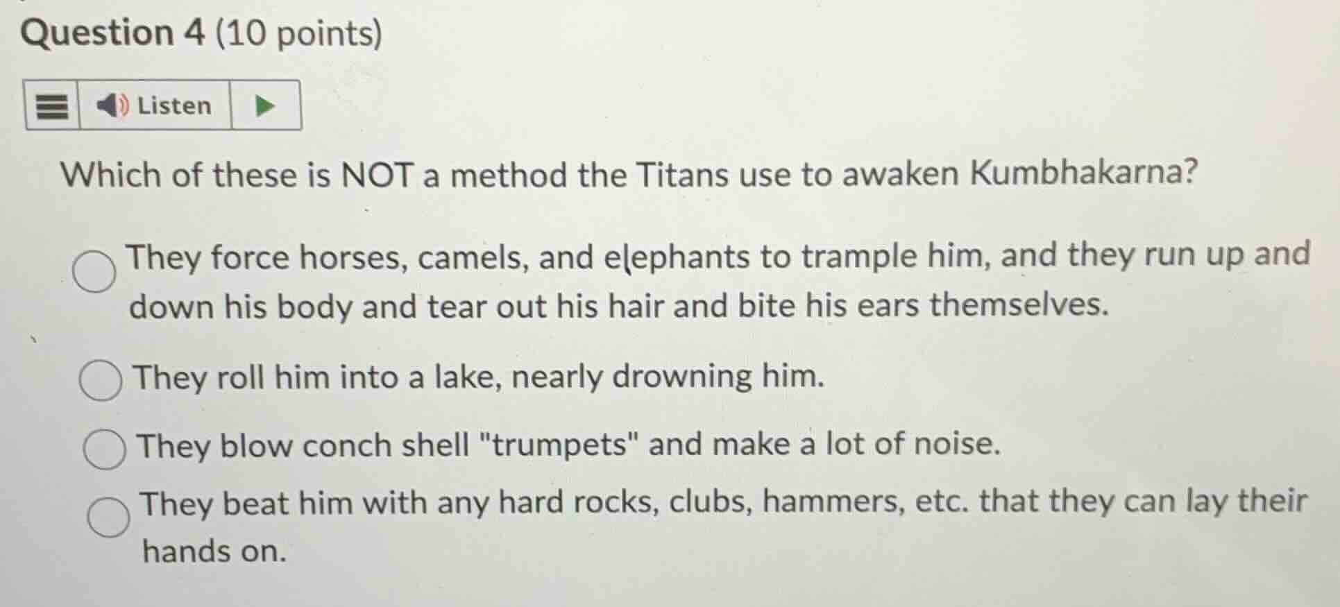 question 4 (10 points) listen which of these is not a method the titans…