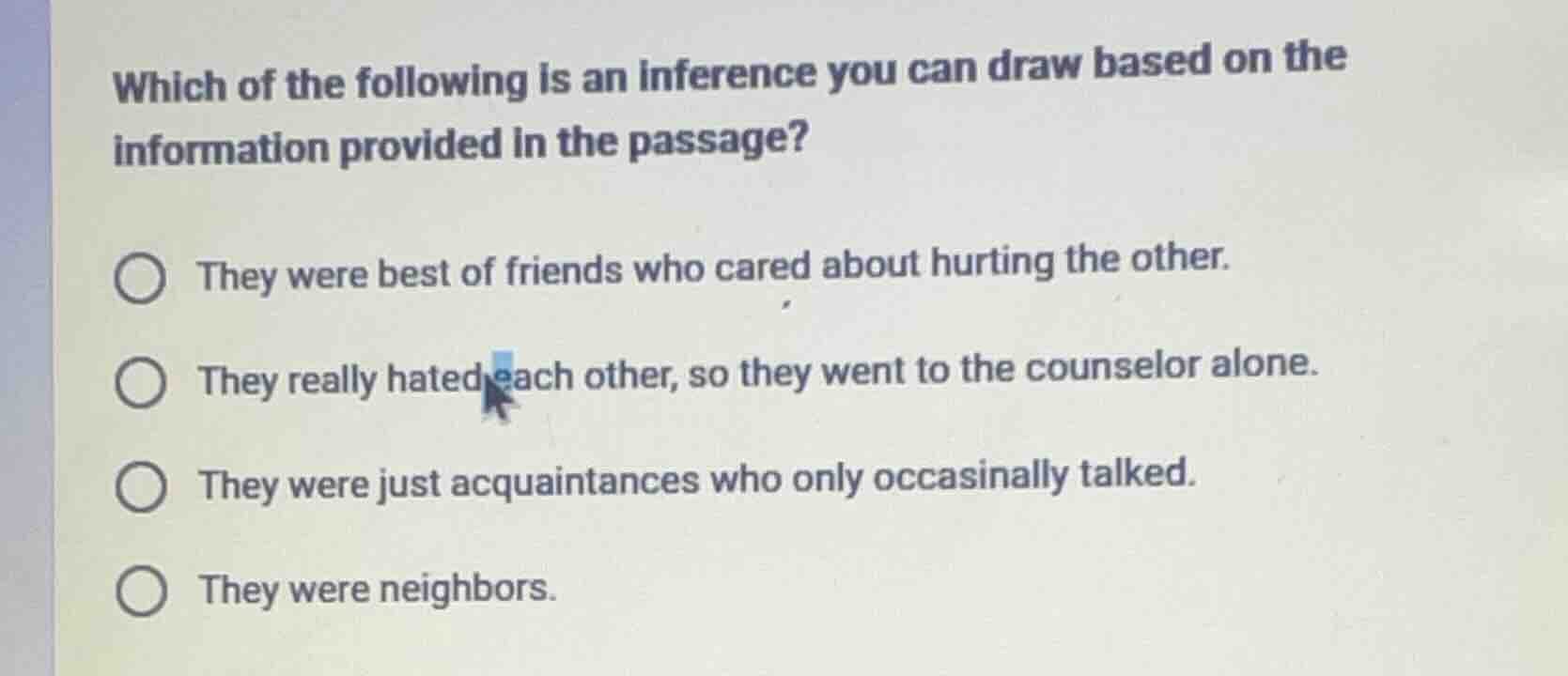which of the following is an inference you can draw based on the inform…