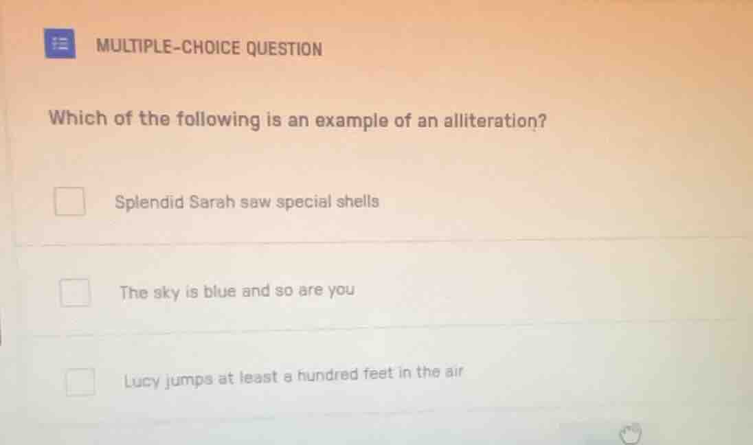multiple-choice question which of the following is an example of an all…