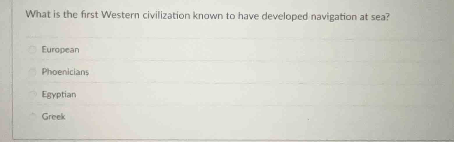 what is the first western civilization known to have developed navigati…