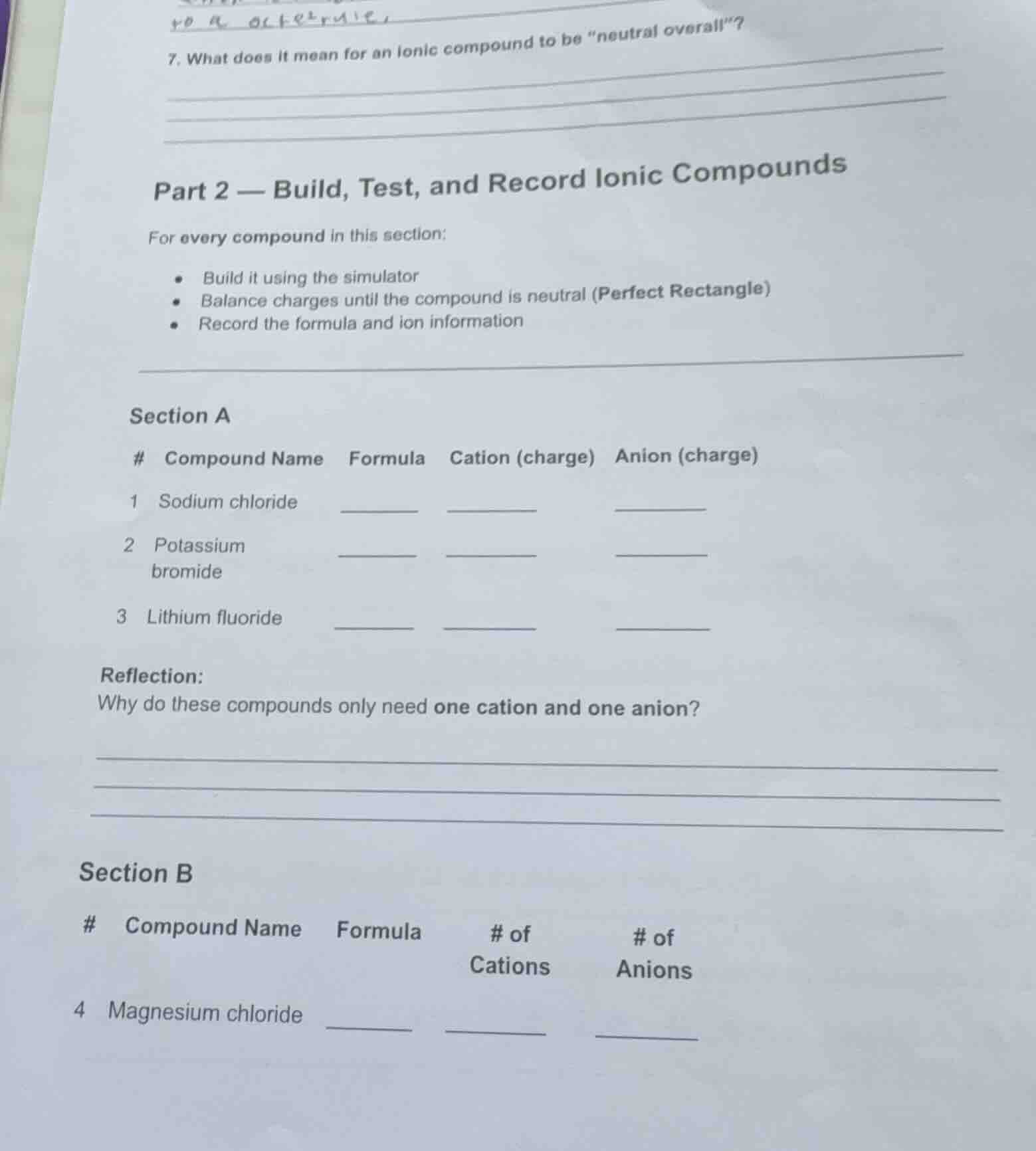 7. what does it mean for an ionic compound to be eutral overall\? part …