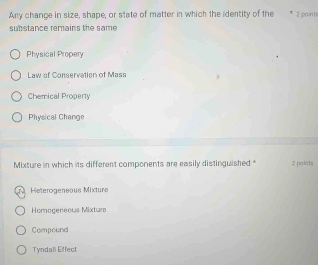 any change in size, shape, or state of matter in which the identity of …