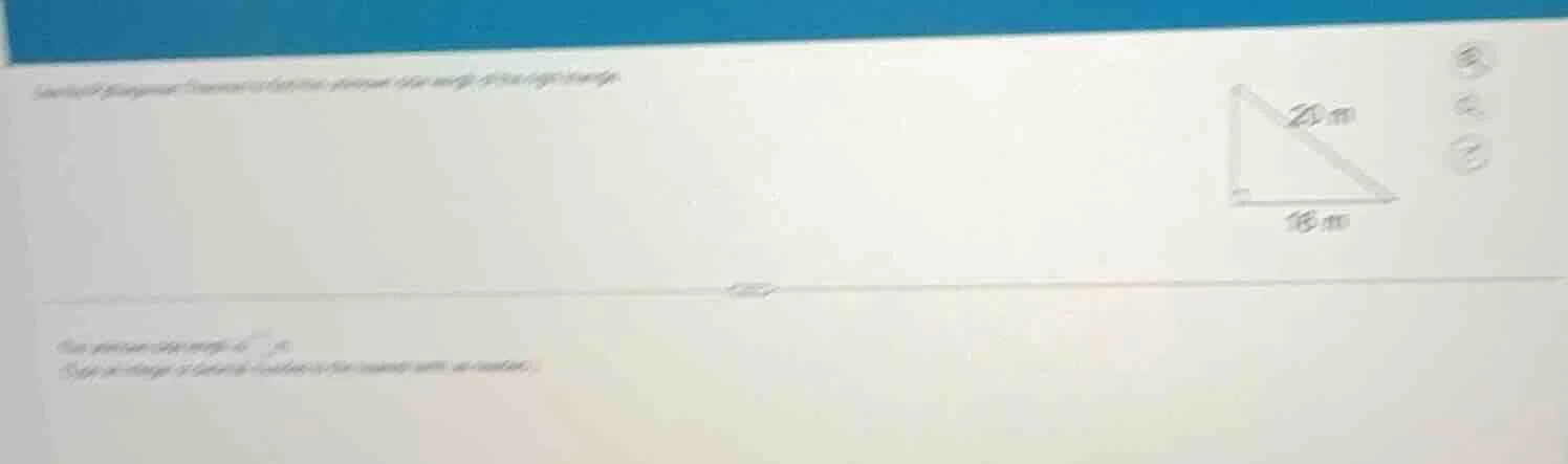 use the diagram shown to find the measure of the angle of the right tri…