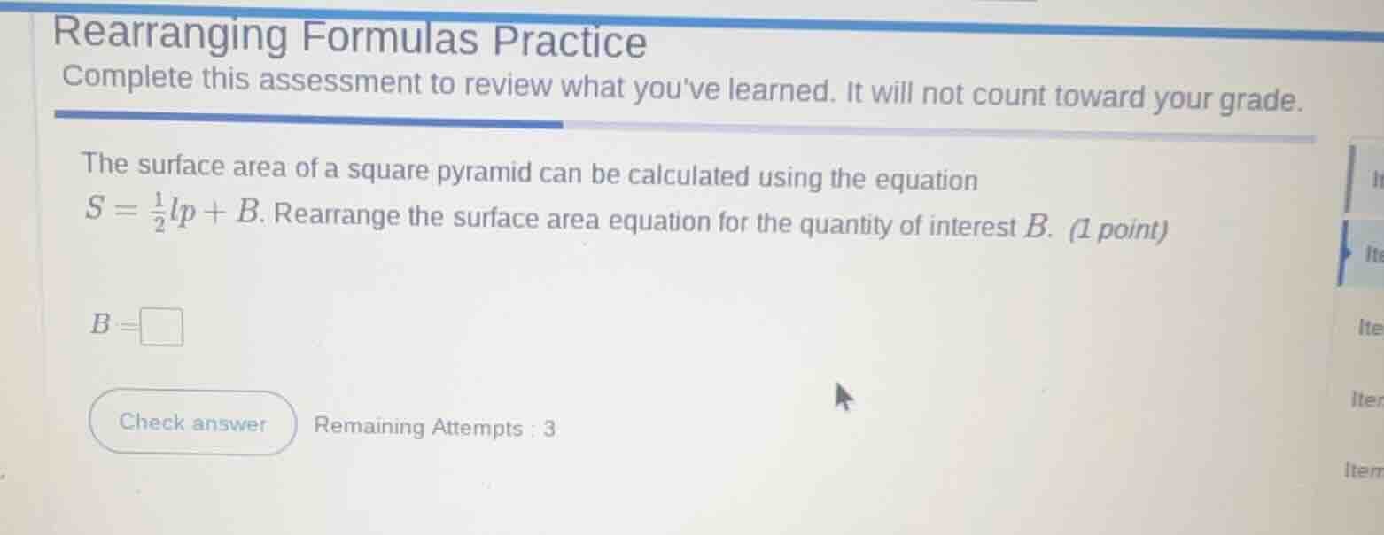 rearranging formulas practice complete this assessment to review what y…
