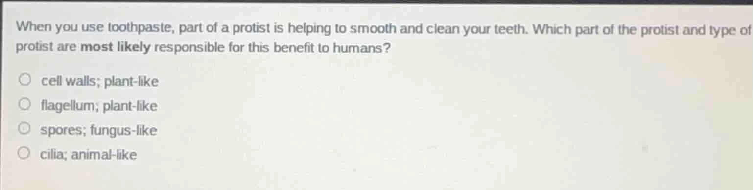 when you use toothpaste, part of a protist is helping to smooth and cle…