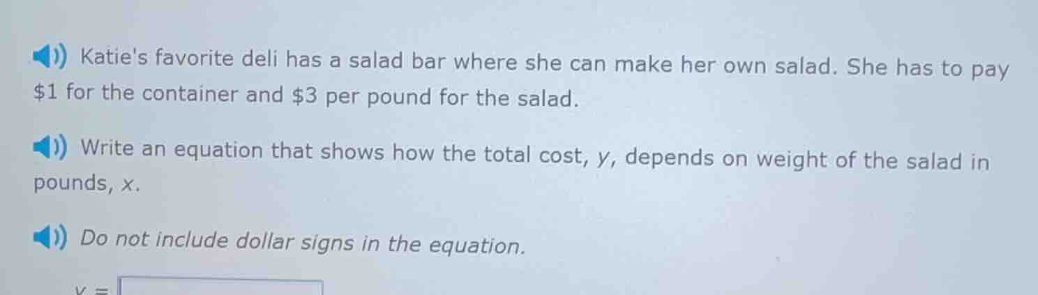 katies favorite deli has a salad bar where she can make her own salad. …