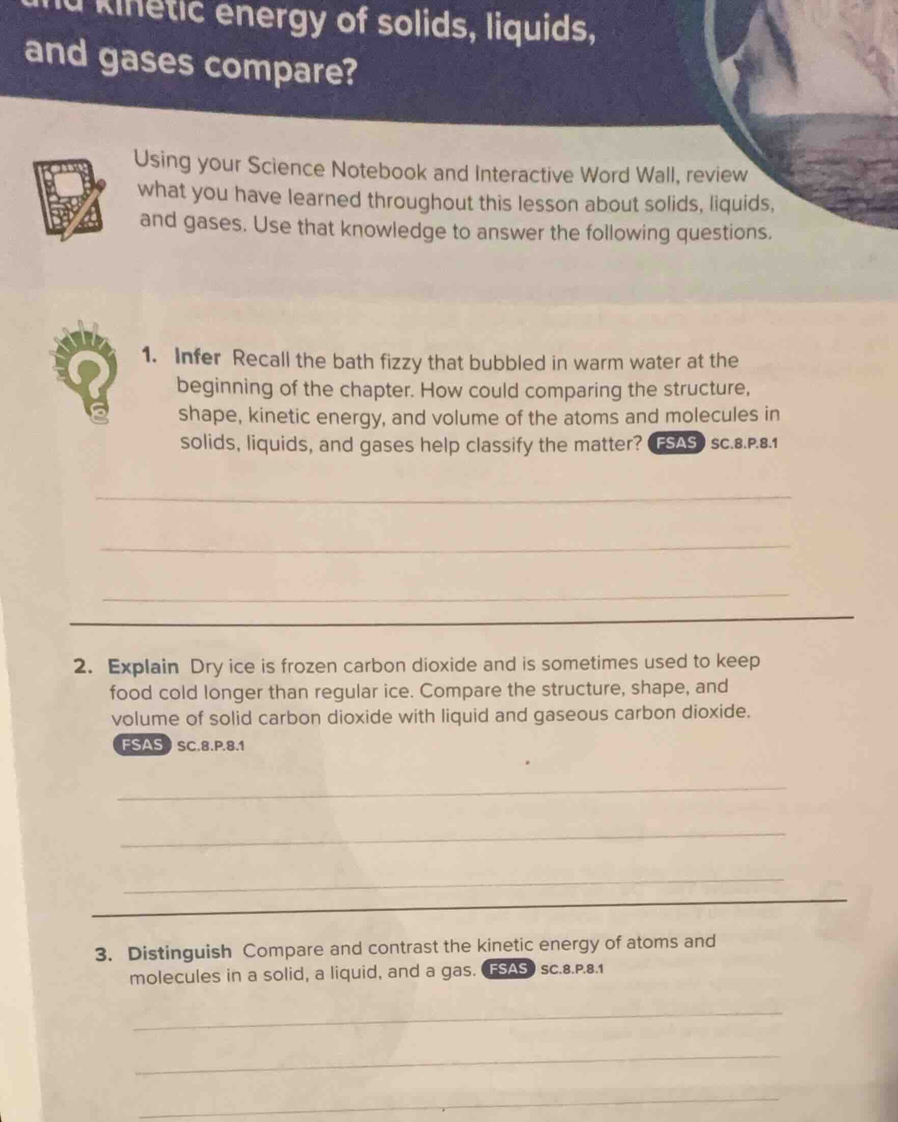 using your science notebook and interactive word wall, review what you …