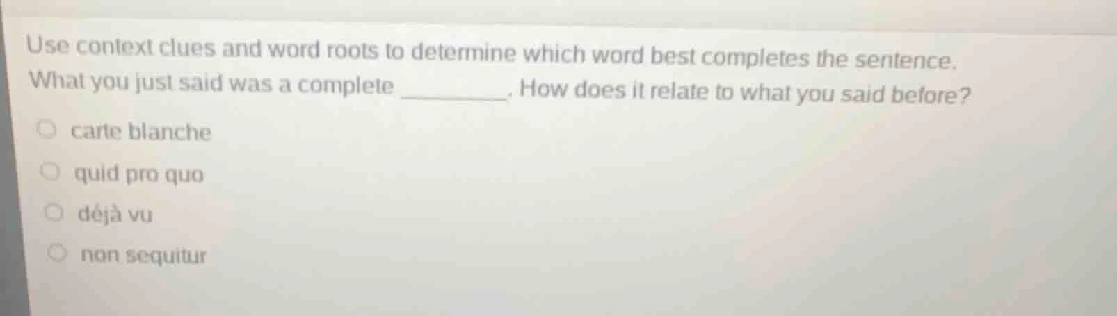 use context clues and word roots to determine which word best completes…