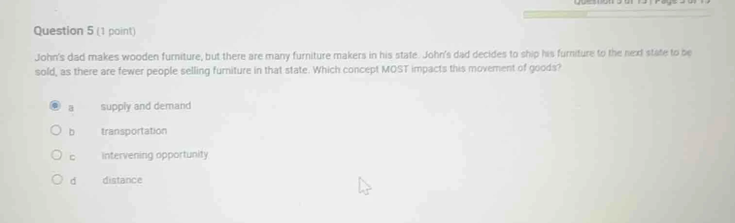 question 5 (1 point) johns dad makes wooden furniture, but there are ma…