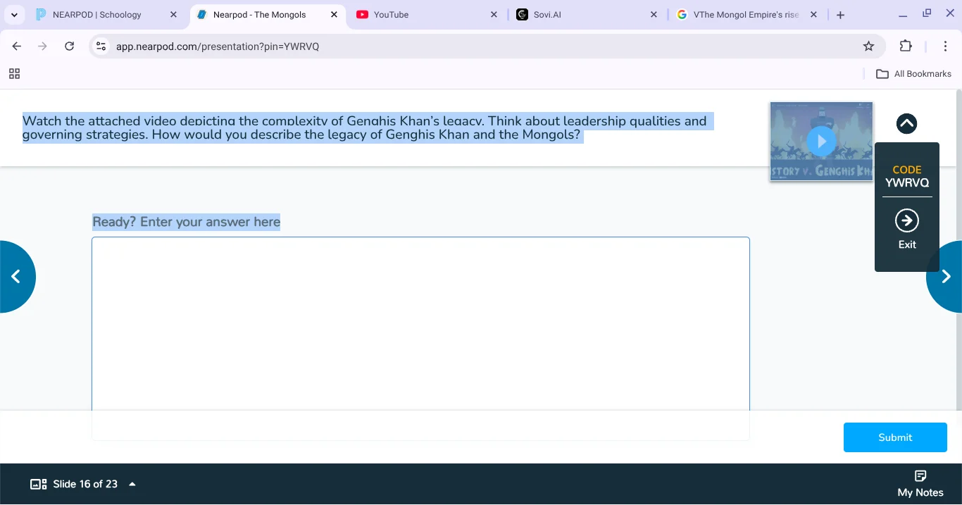 watch the attached video depicting the complexity of genghis khans lega…