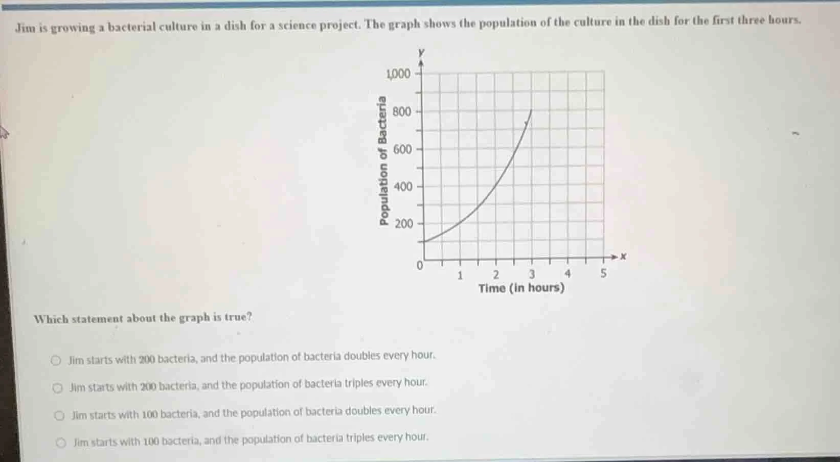 jim is growing a bacterial culture in a dish for a science project. the…