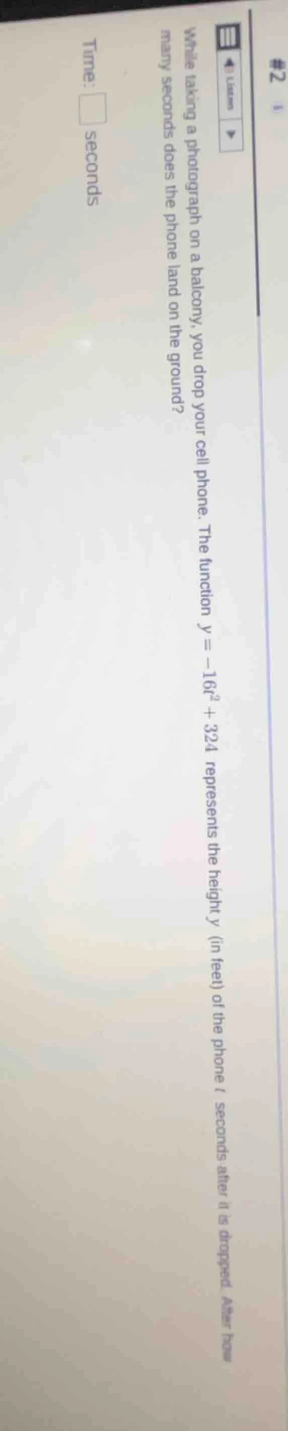 while taking a photograph on a balcony, you drop your cell phone. the f…