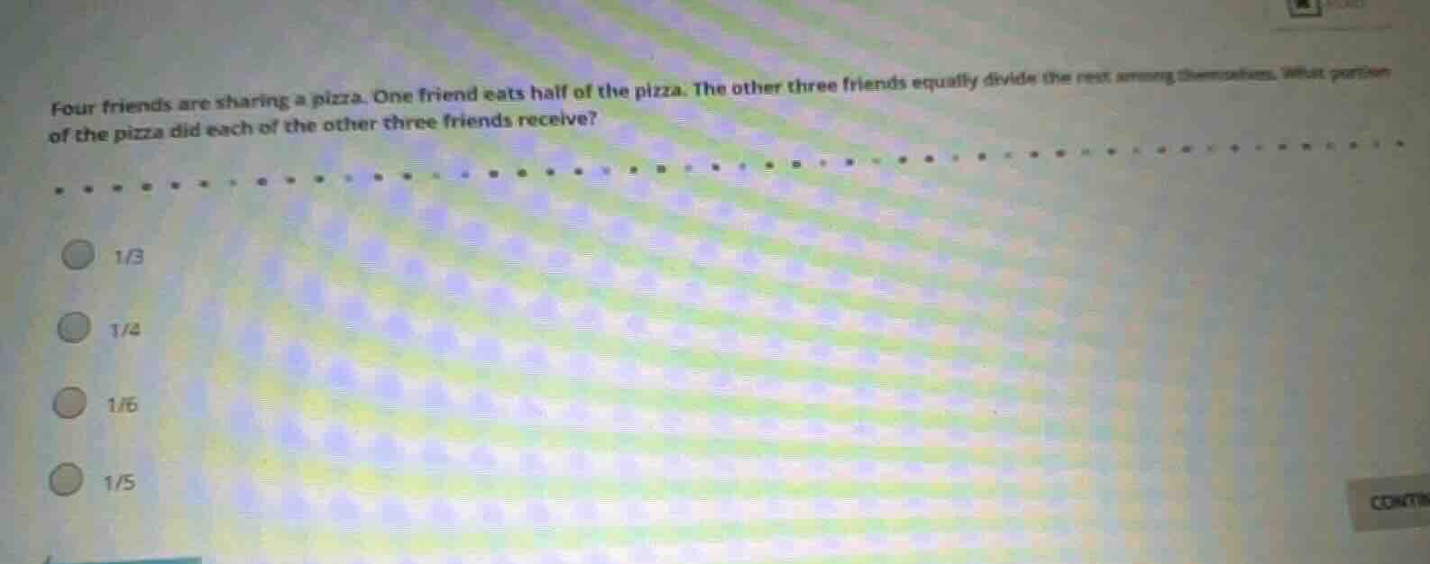 four friends are sharing a pizza. one friend eats half of the pizza. th…