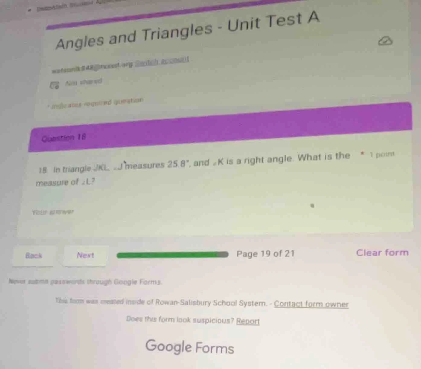 angles and triangles - unit test a question 18 18. in triangle jkl, ∠j …