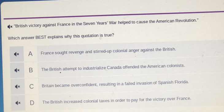 “british victory against france in the seven years war helped to cause …