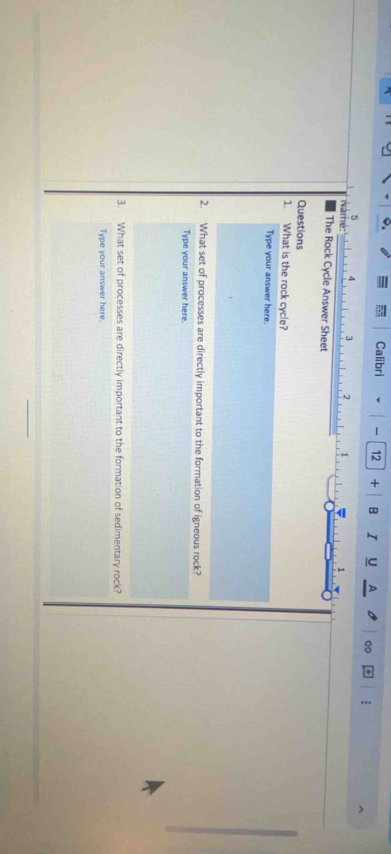 the rock cycle answer sheet questions 1. what is the rock cycle? type y…