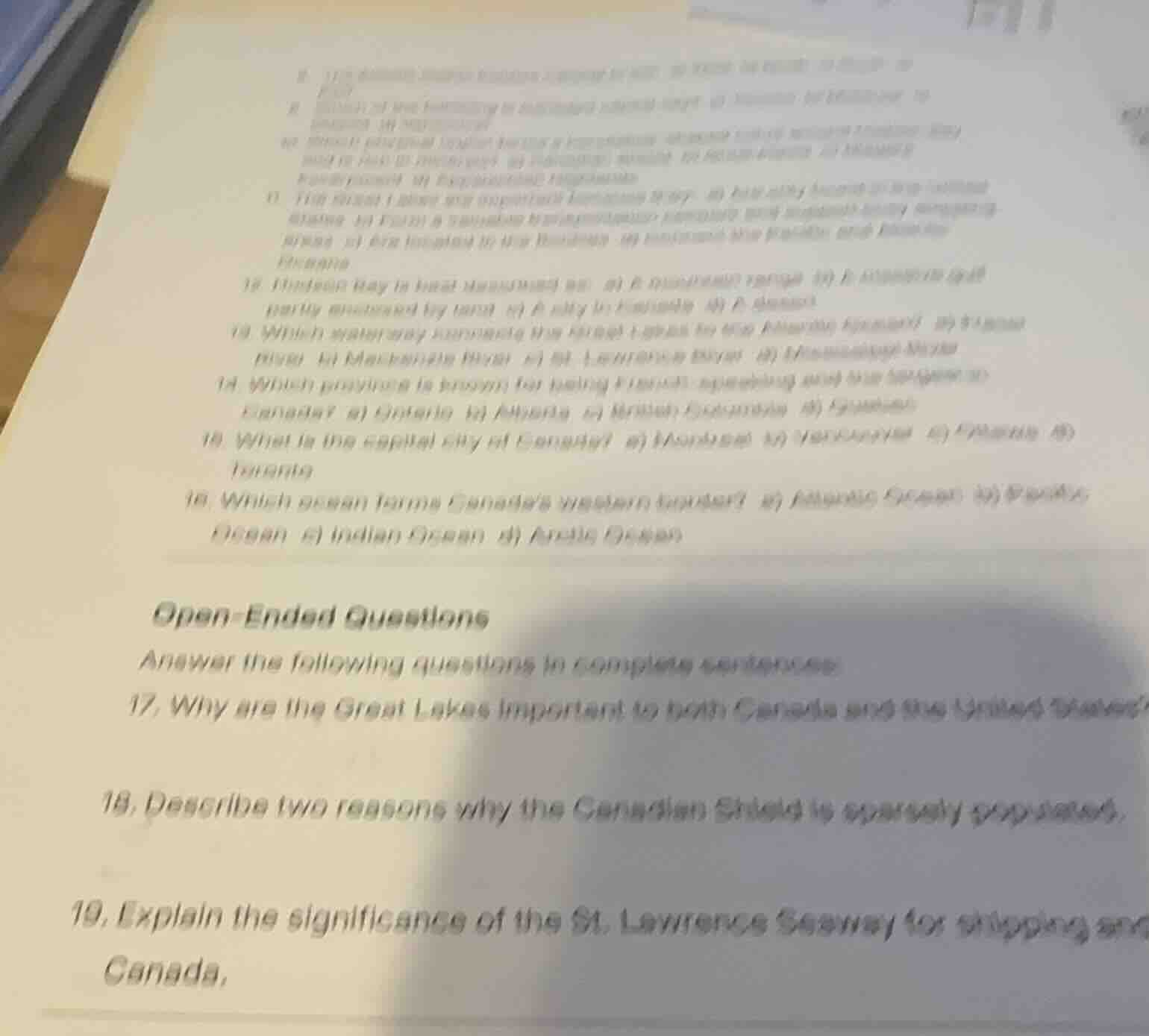 12. omitted due to unclear text 13. which waterway connects the great l…