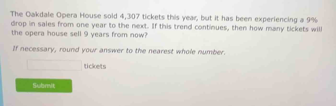 the oakdale opera house sold 4,307 tickets this year, but it has been e…