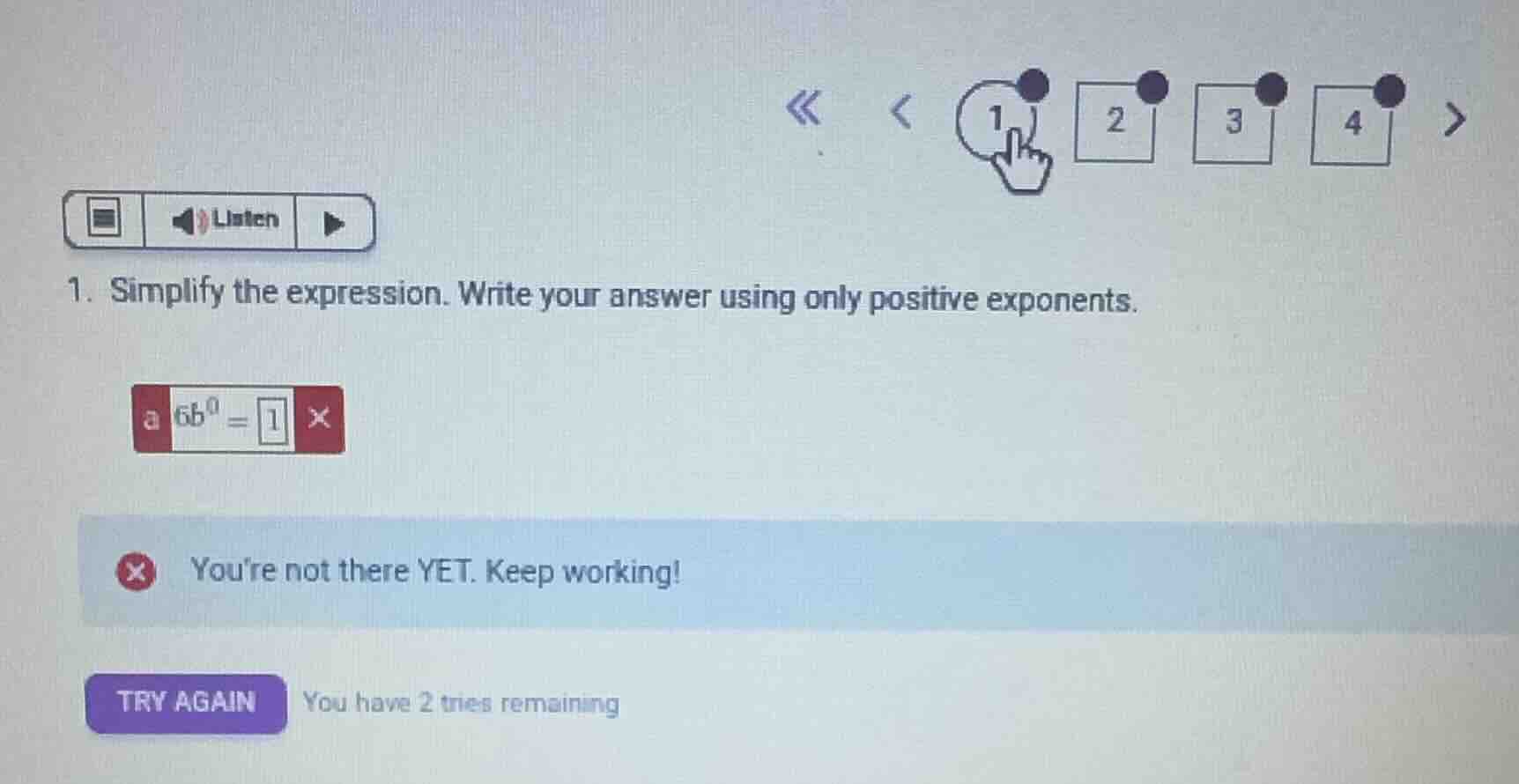 1. simplify the expression. write your answer using only positive expon…