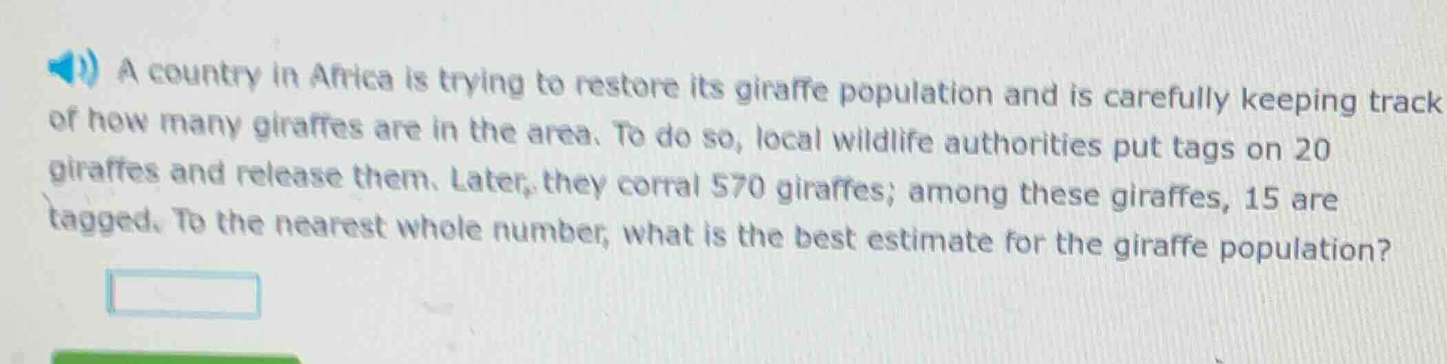 a country in africa is trying to restore its giraffe population and is …