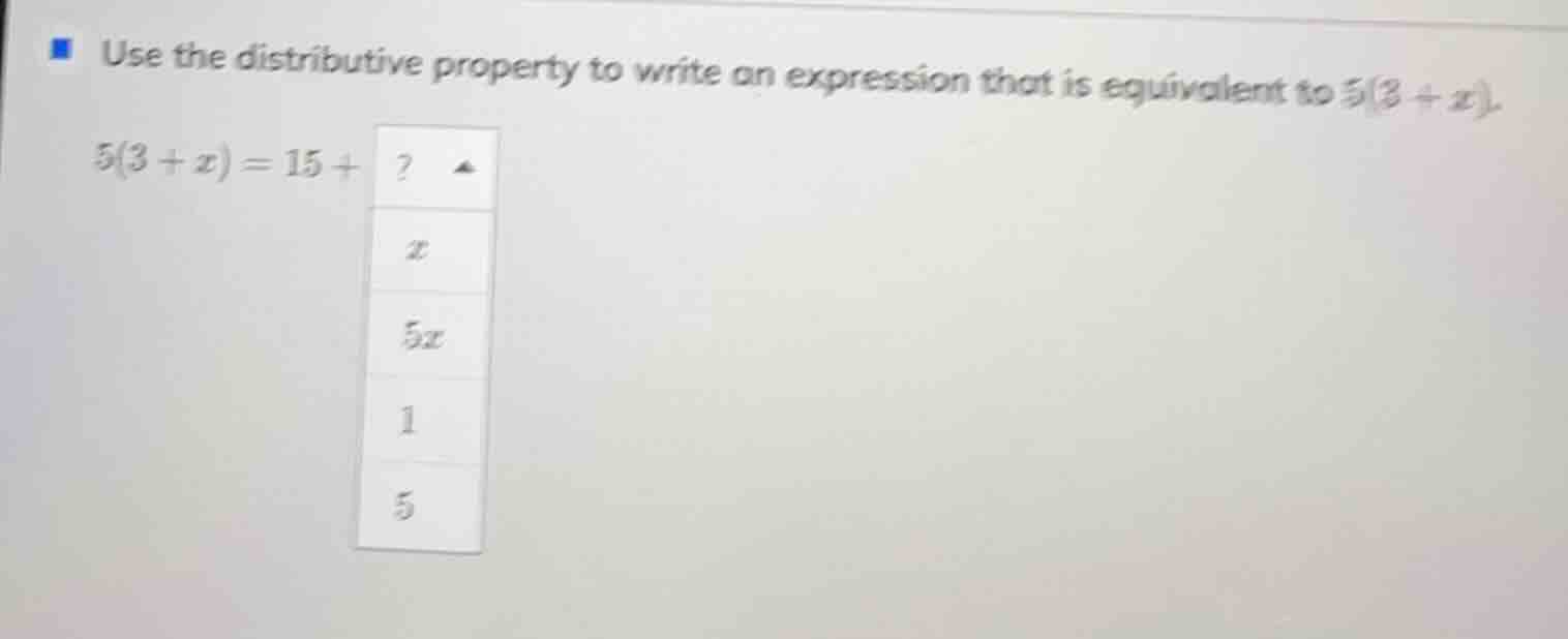 use the distributive property to write an expression that is equivalent…