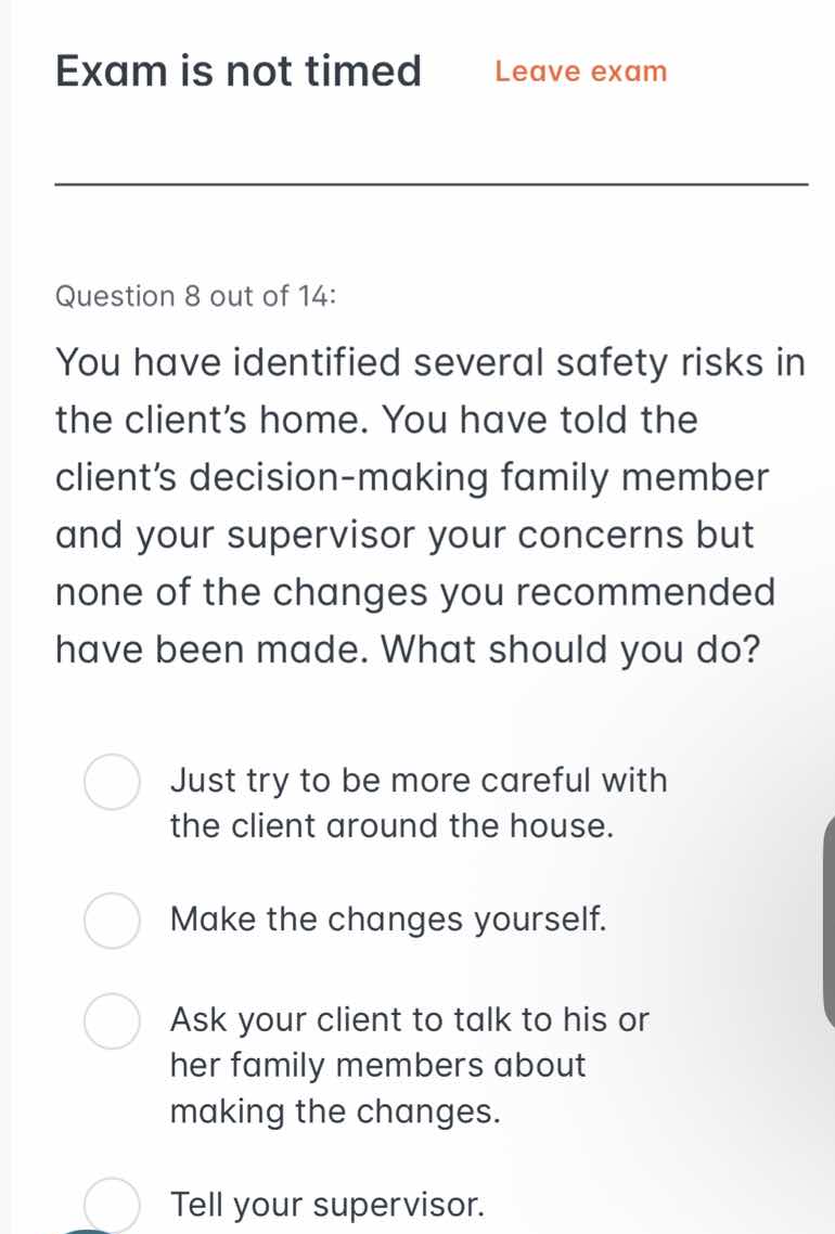 question 8 out of 14: you have identified several safety risks in the c…