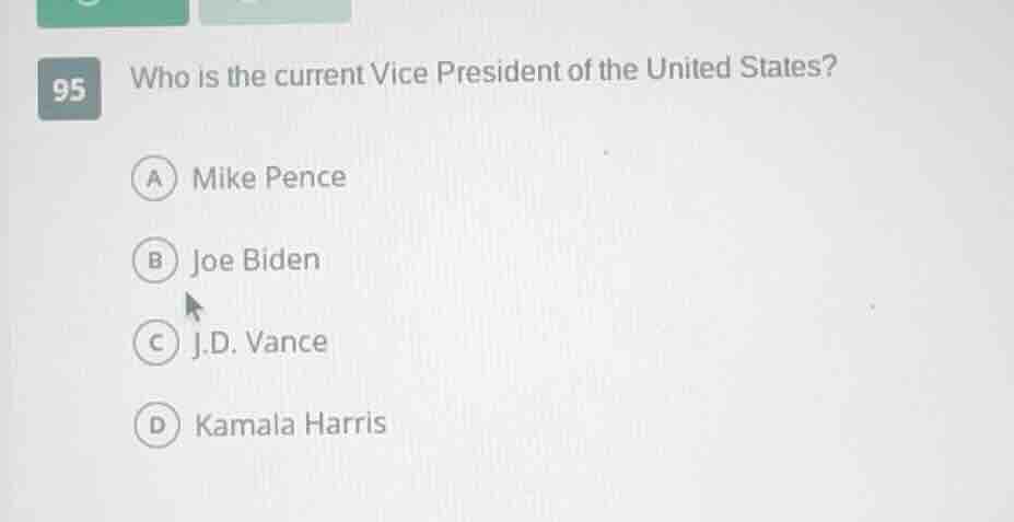 95 who is the current vice president of the united states? a mike pence…