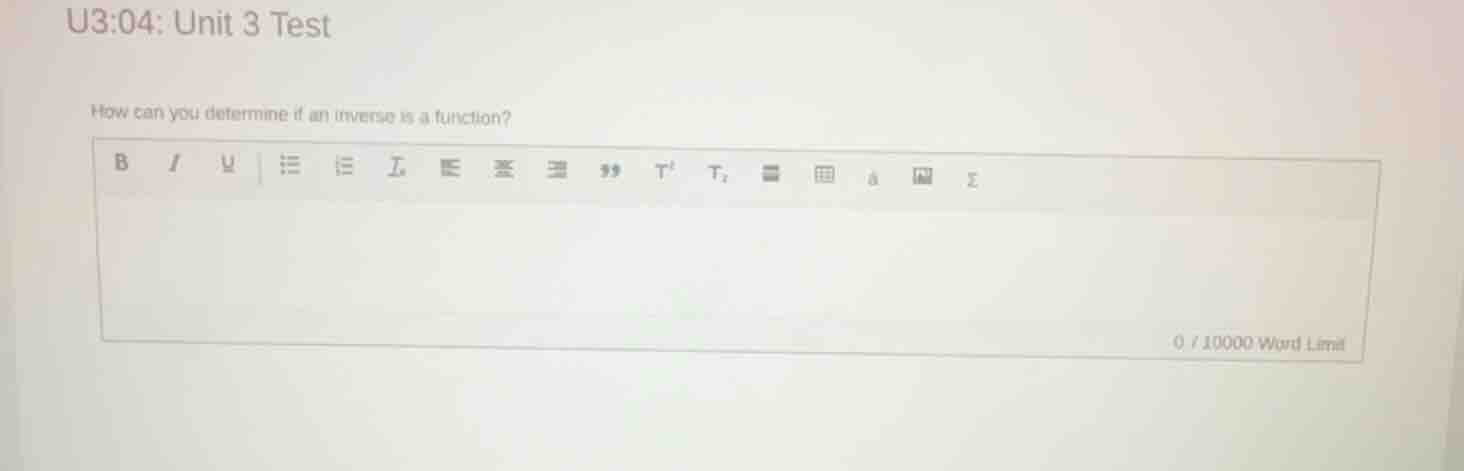 u3:04: unit 3 test how can you determine if an inverse is a function? 0…