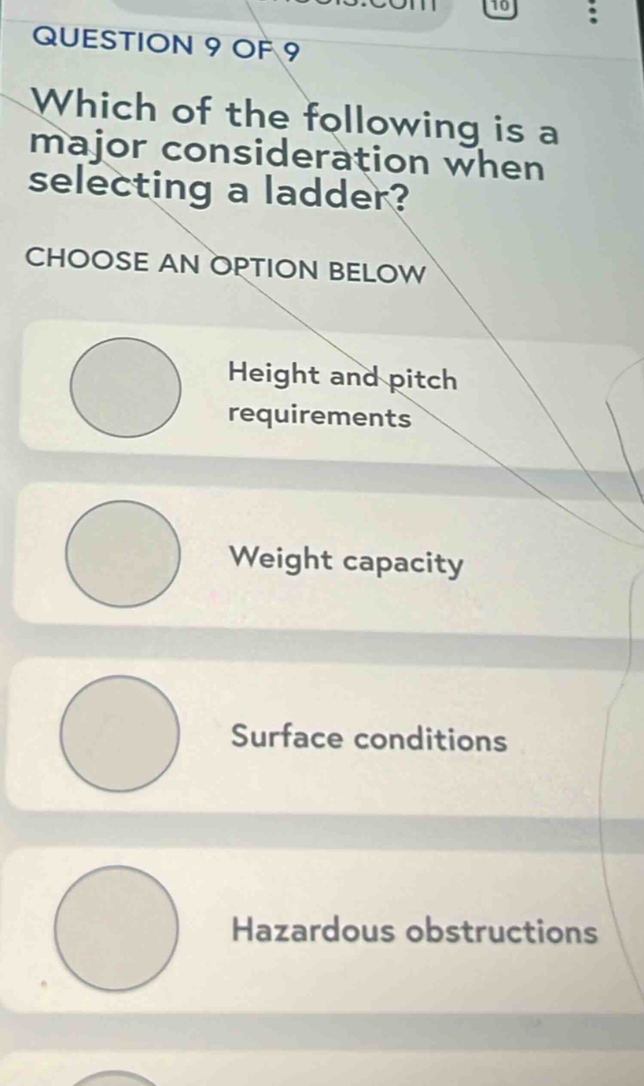 question 9 of 9 which of the following is a major consideration when se…