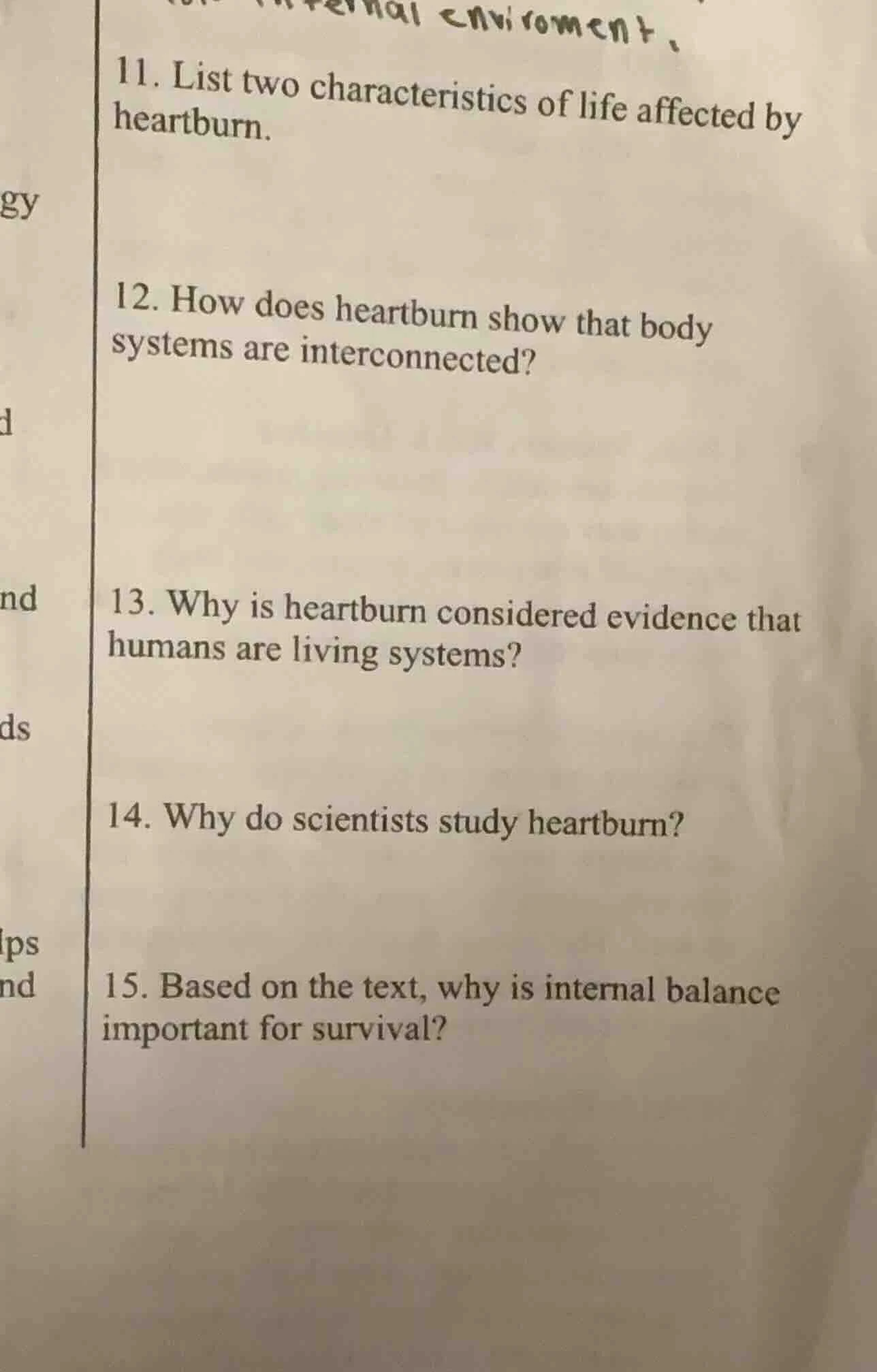 11. list two characteristics of life affected by heartburn. 12. how doe…