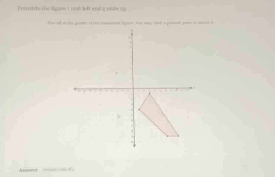 translate the figure 1 unit left and 3 units up. plot all of the points…