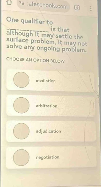 one qualifier to ______ is that although it may settle the surface prob…