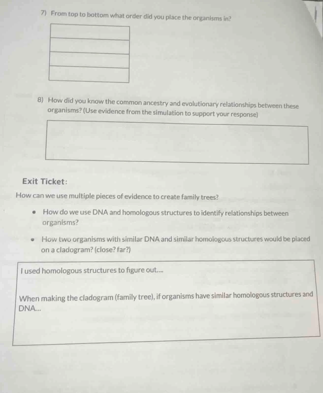 7) from top to bottom what order did you place the organisms in? 8) how…