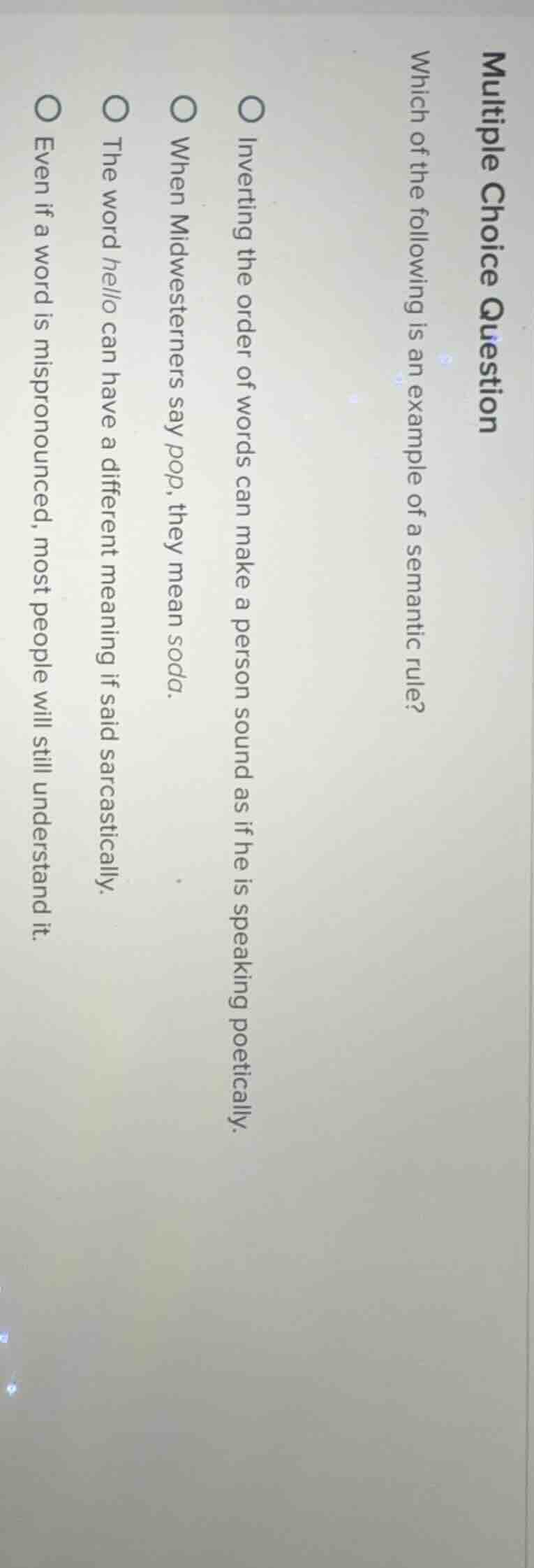 multiple choice question which of the following is an example of a sema…