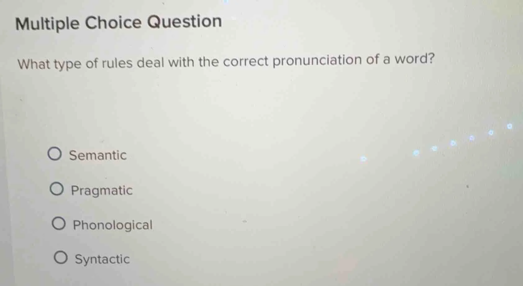 multiple choice question what type of rules deal with the correct pronu…