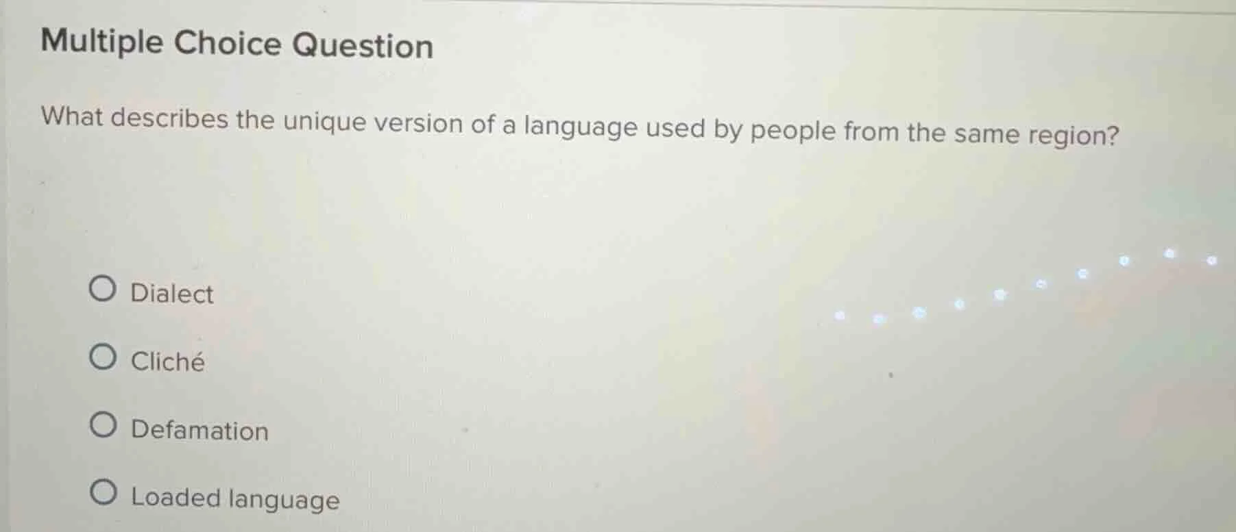multiple choice question what describes the unique version of a languag…