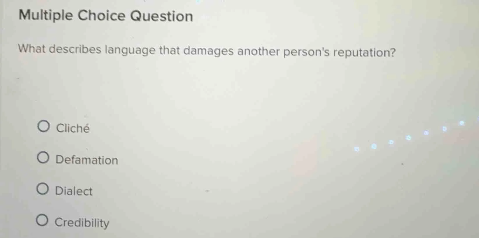 multiple choice question what describes language that damages another p…