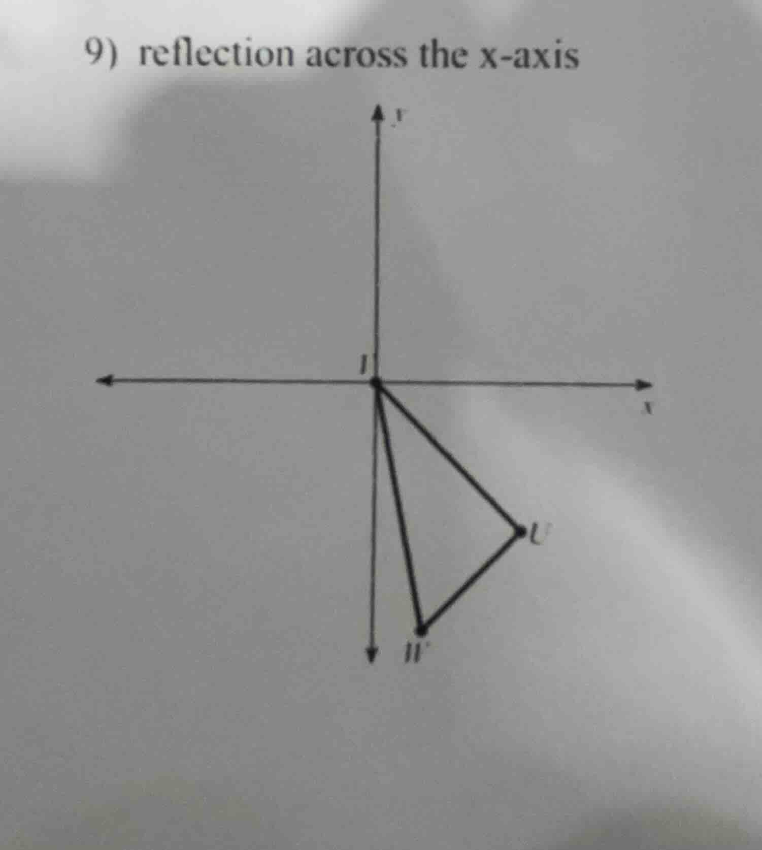 9) reflection across the x - axis