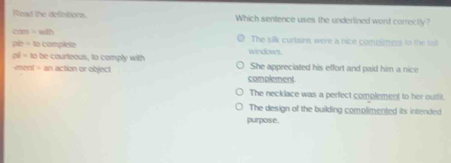 read the definitions. com = with ple = to complete pli = to be courteou…