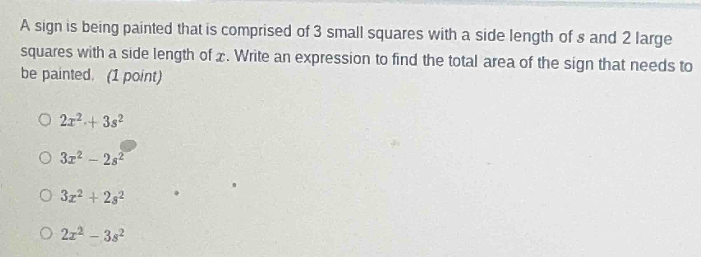 a sign is being painted that is comprised of 3 small squares with a sid…