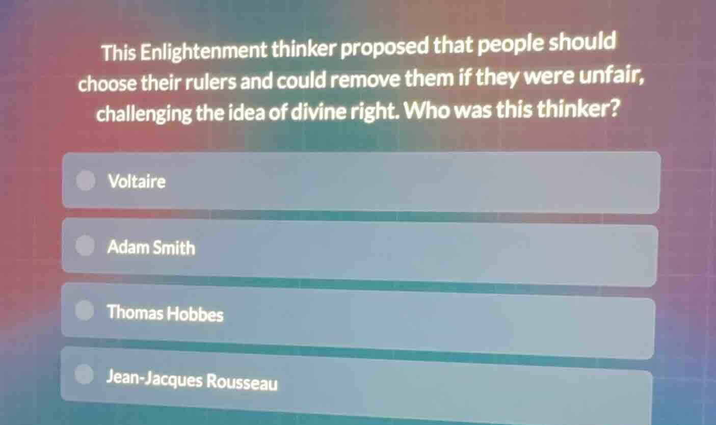 this enlightenment thinker proposed that people should choose their rul…