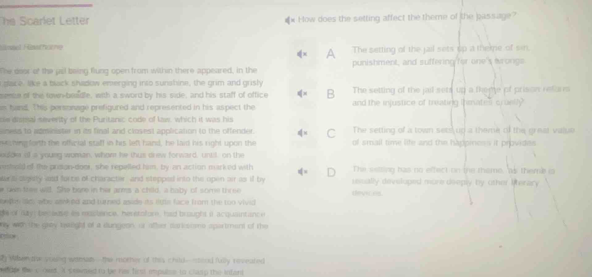 the scarlet letter how does the setting affect the theme of the passage…