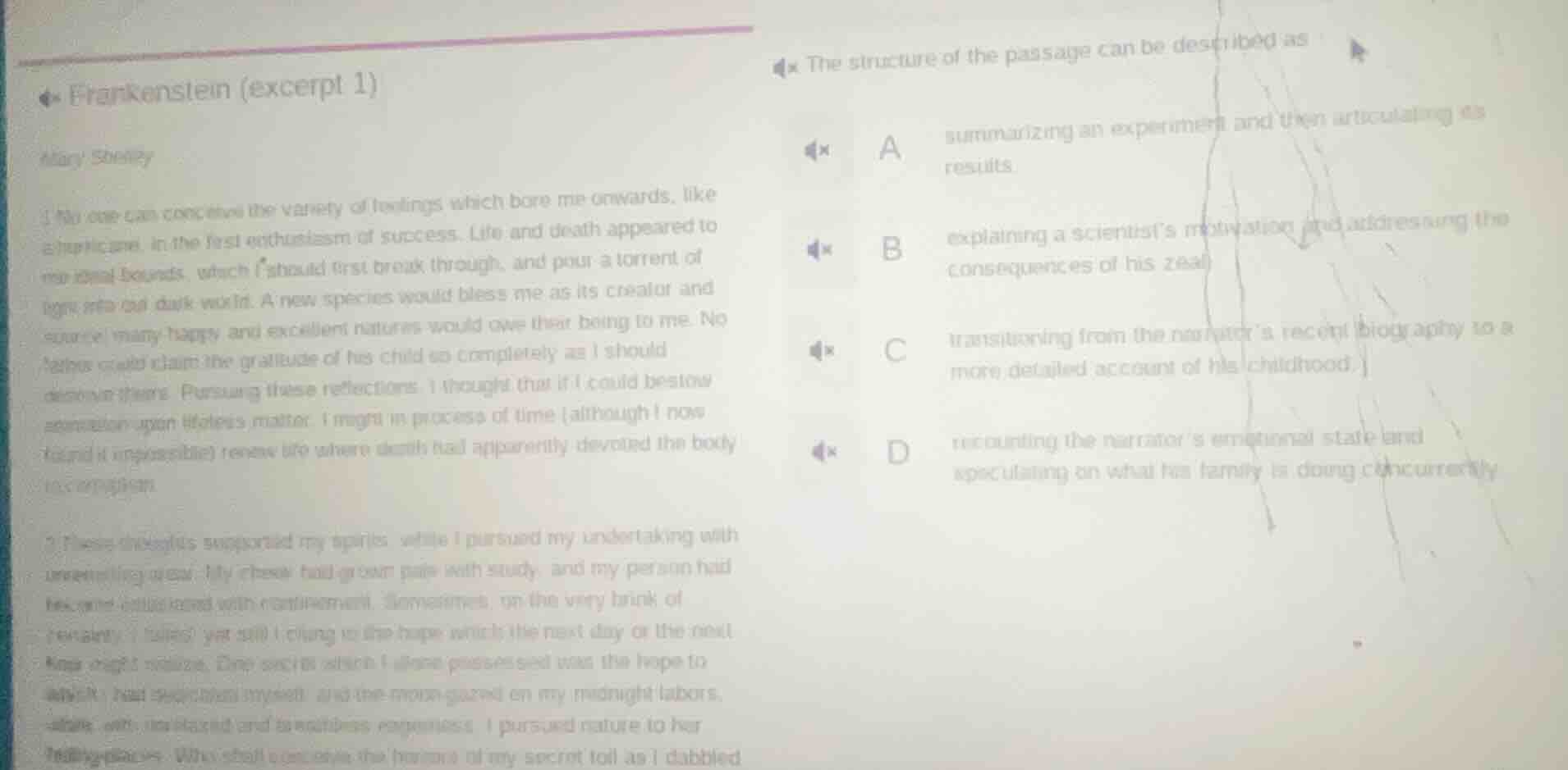 frankenstein (excerpt 1) mary shelley 1 no one can conceive the variety…