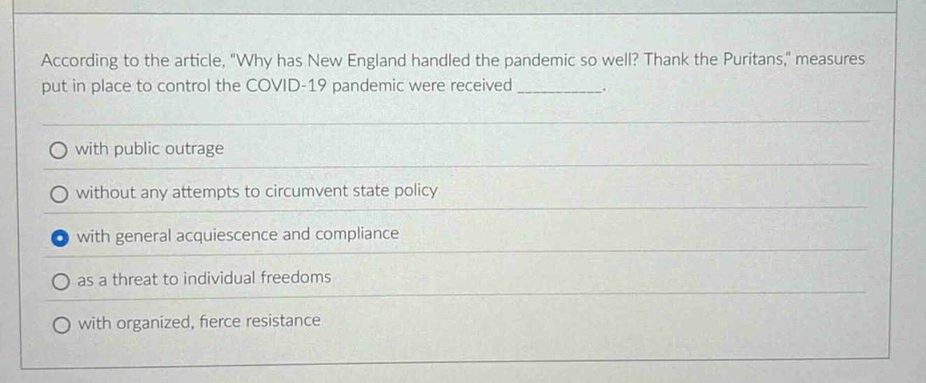 according to the article, \why has new england handled the pandemic so …