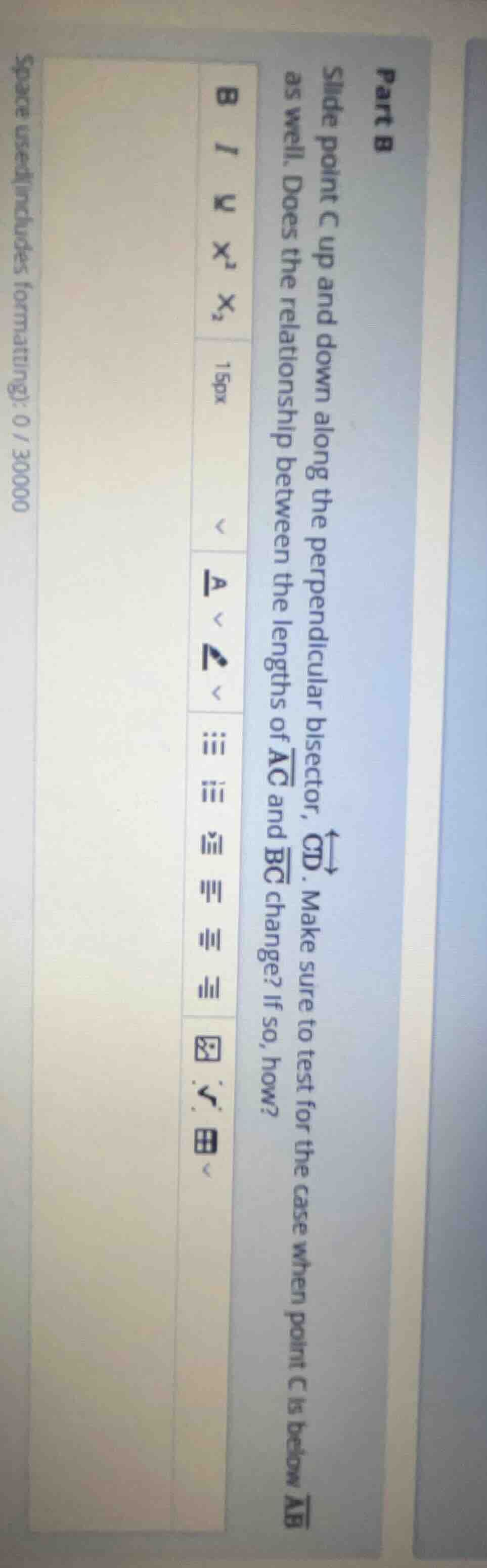 part b slide point c up and down along the perpendicular bisector, \\ov…