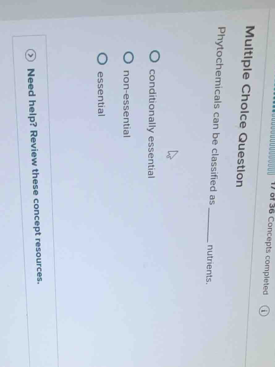 multiple choice question phytochemicals can be classified as ______ nut…