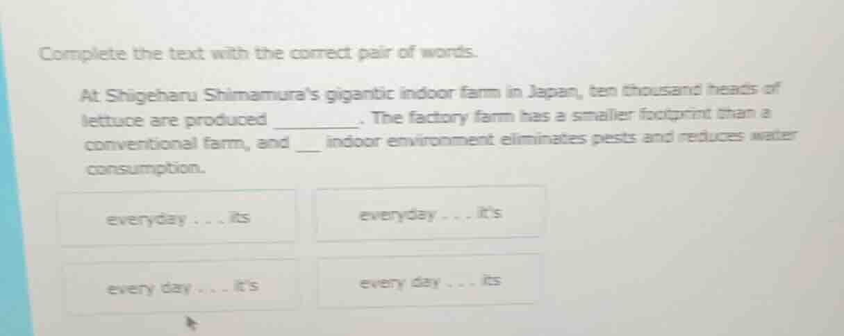 complete the text with the correct pair of words. at shigeharu shimamur…
